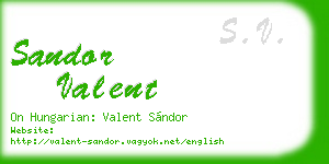 sandor valent business card