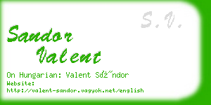 sandor valent business card